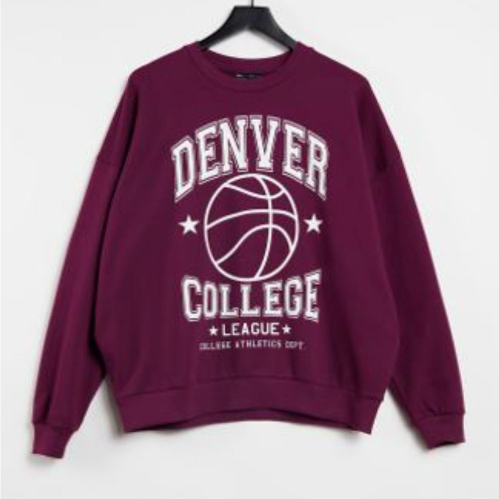 Asos Design Denver College League Maroon Sweater